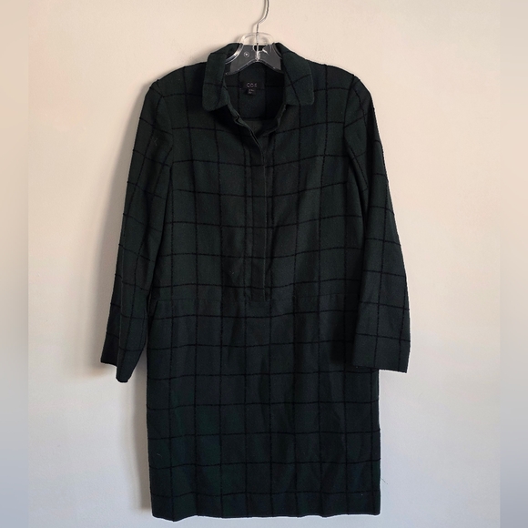 COS | Shirt Dress Plaid Green Sz 6 - Picture 2 of 8